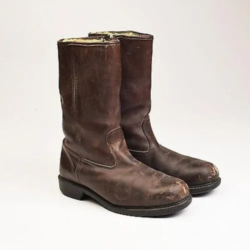 1950s Mens Wolverine Brown Leather Work Boots