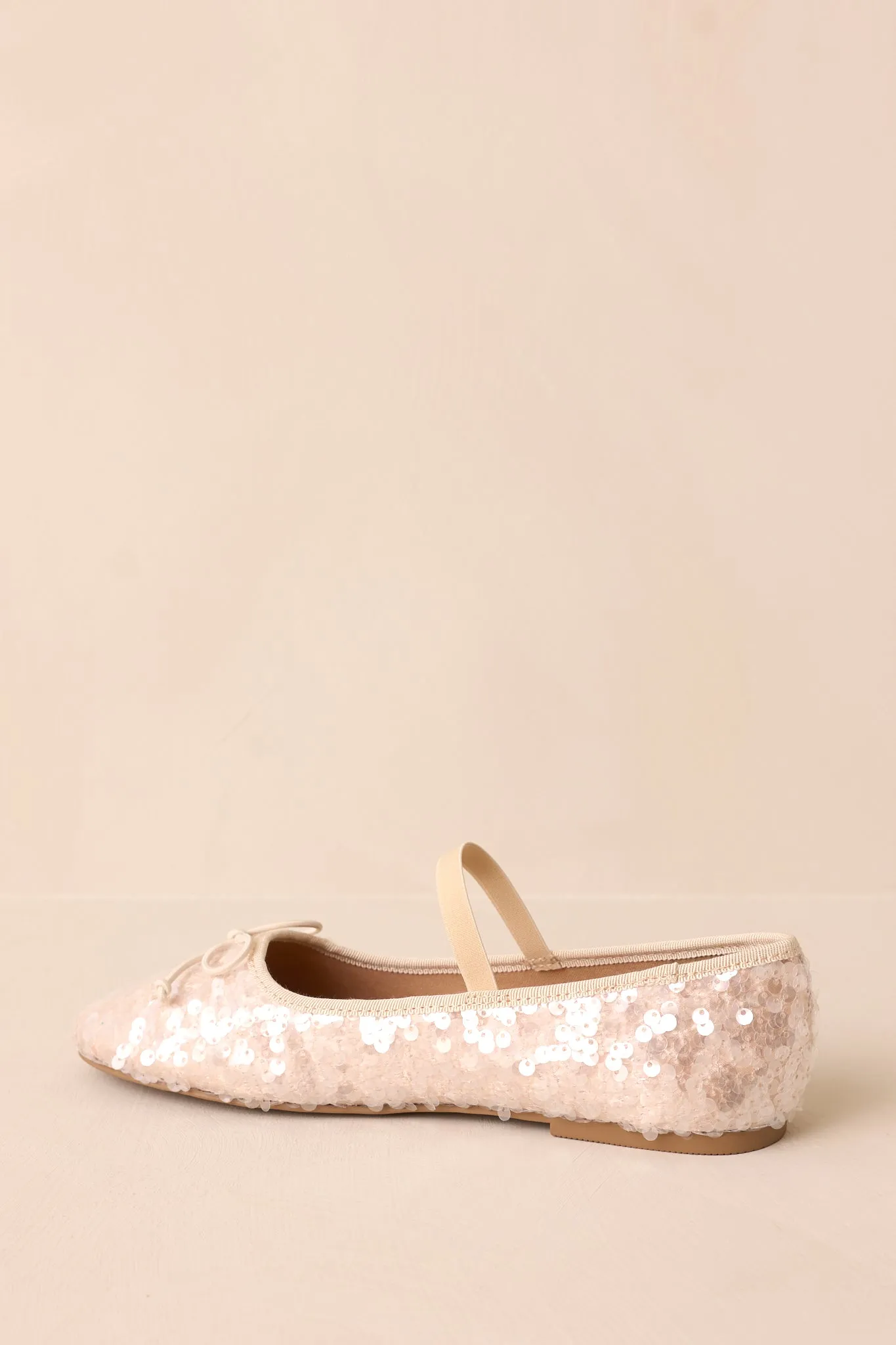 A Step Closer Ivory Pearlescent Sequin Ballet Flat