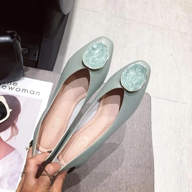 Ballet flats Zapatos De Mujer Zapatos Mujer 2019 PU Loafers Women flats Basic Solid Casual Slip-on Rubber Round Toe Shallow
