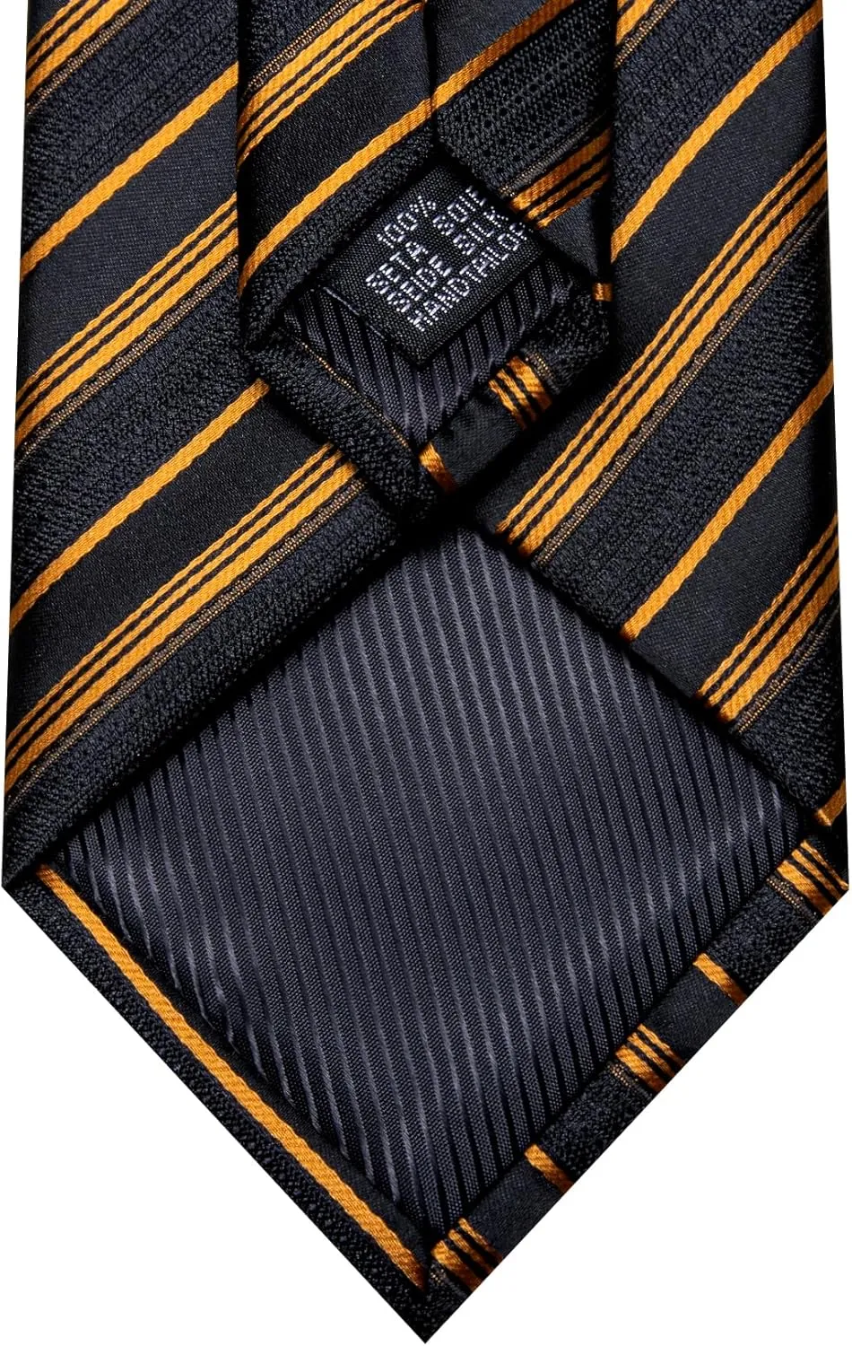 Barry.Wang Stripe Men Ties Set Classic WOVEN Necktie with Handkerchief Cufflinks Formal