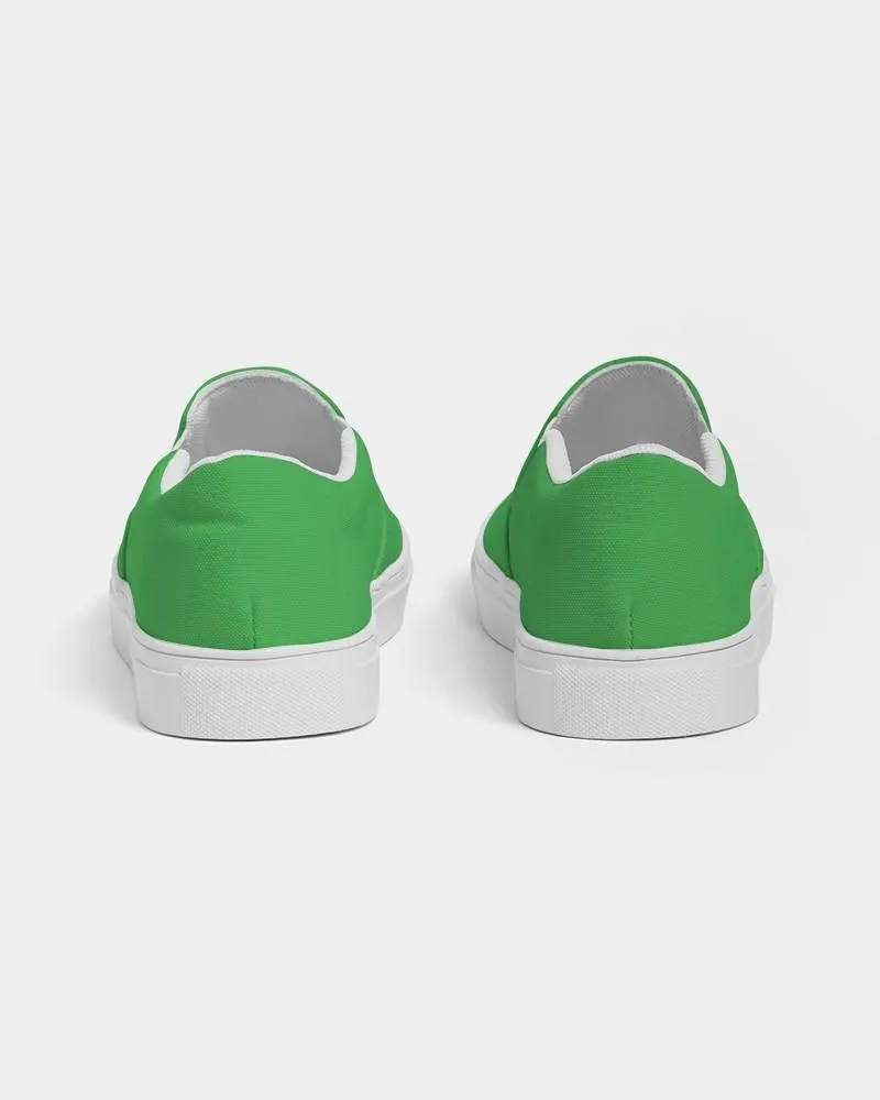 Bright Green Slip-On Canvas Sneakers | Men's | Bright Pure Green | C75M0Y100K0