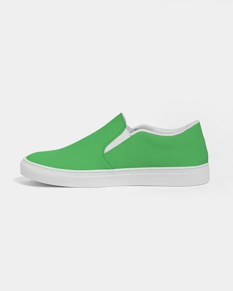 Bright Green Slip-On Canvas Sneakers | Men's | Bright Pure Green | C75M0Y100K0