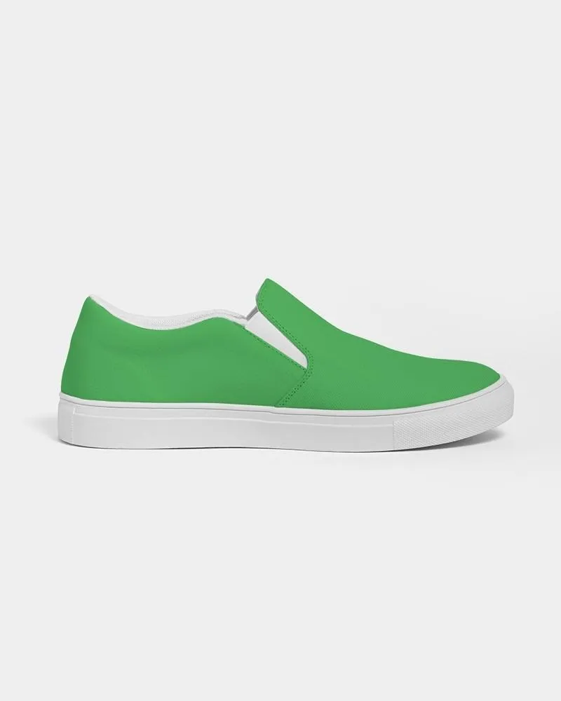Bright Green Slip-On Canvas Sneakers | Men's | Bright Pure Green | C75M0Y100K0