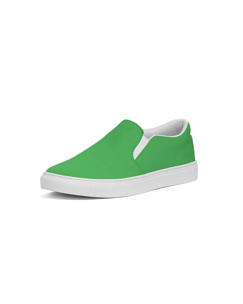 Bright Green Slip-On Canvas Sneakers | Men's | Bright Pure Green | C75M0Y100K0