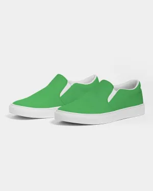 Bright Green Slip-On Canvas Sneakers | Men's | Bright Pure Green | C75M0Y100K0