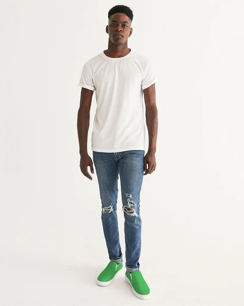 Bright Green Slip-On Canvas Sneakers | Men's | Bright Pure Green | C75M0Y100K0