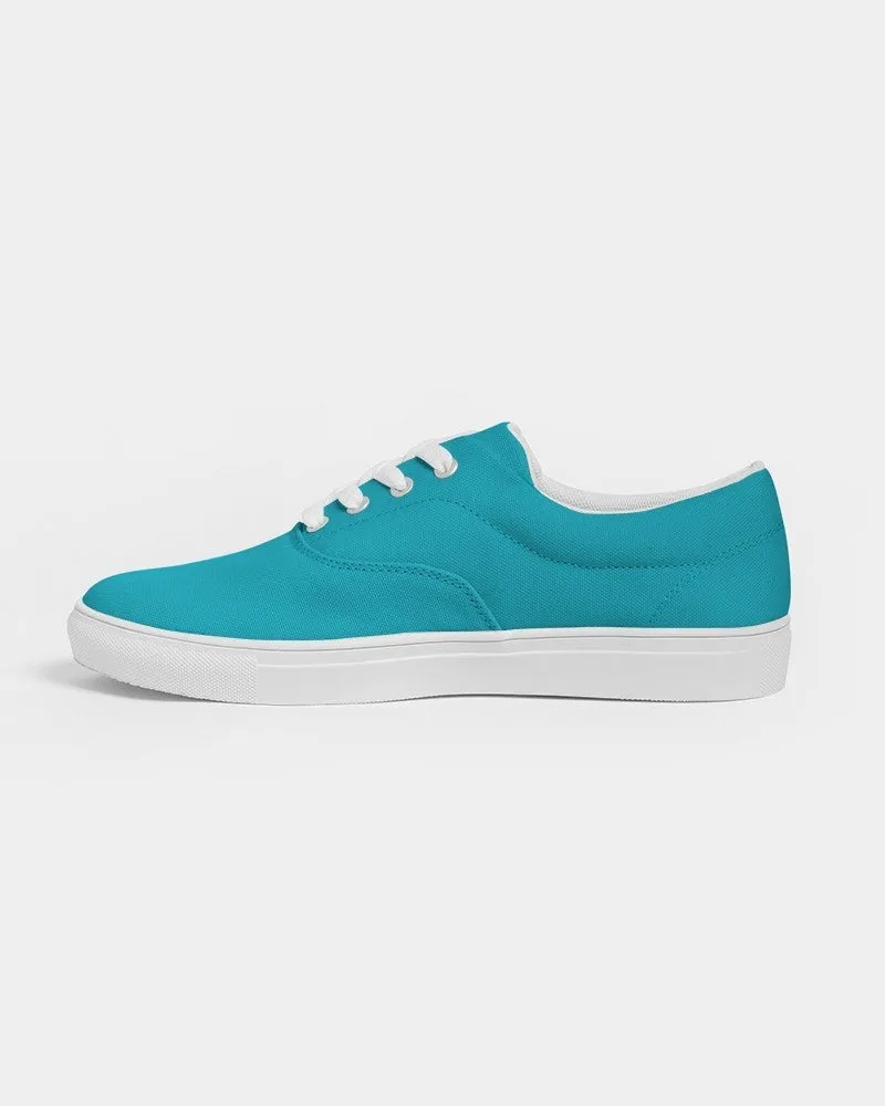 Bright Warm Cyan Women's Canvas Sneakers | Women's | Bright Pure Warm Cyan | C100M0Y25K0