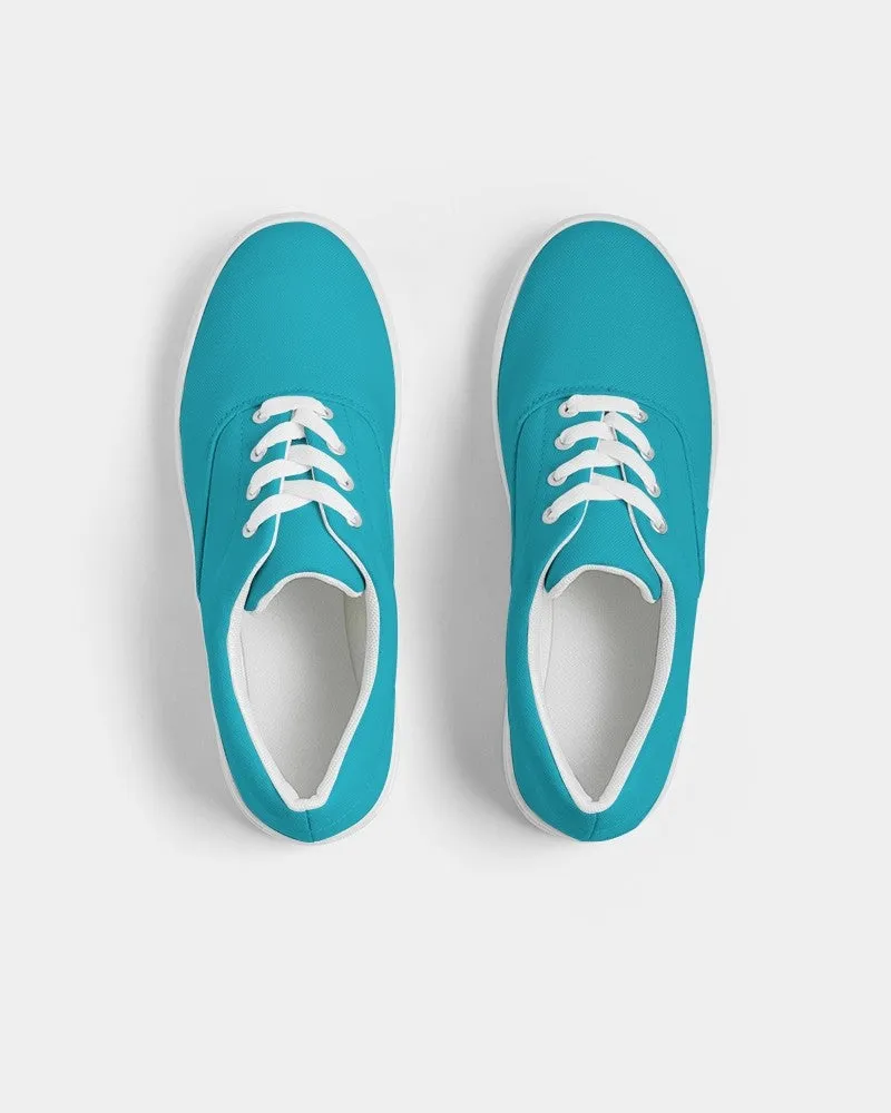 Bright Warm Cyan Women's Canvas Sneakers | Women's | Bright Pure Warm Cyan | C100M0Y25K0