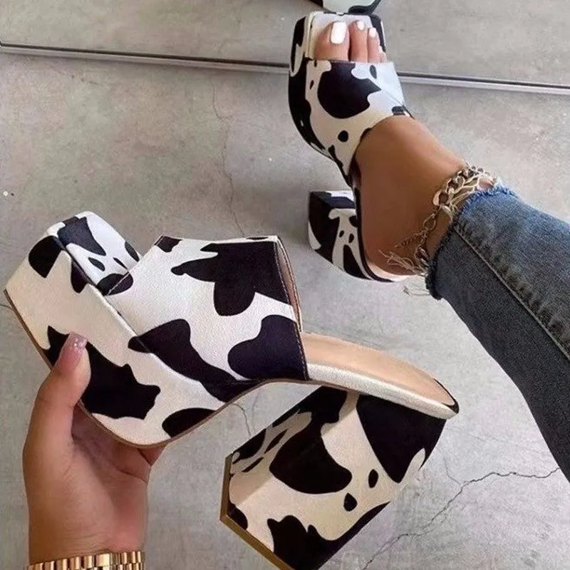 Casual Patchwork Square Wedges Shoes