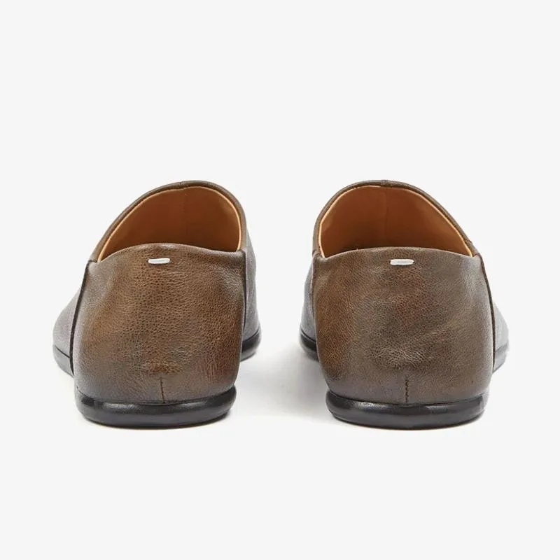 Coffee Brown Leather Loafers