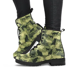 Combat Boots - Cat Camouflage | Boho Shoes, Handmade Lace Up Boots, Vegan Leather Lace Up Boots, Camouflage Boots, 90s Boots, 2000s Boots