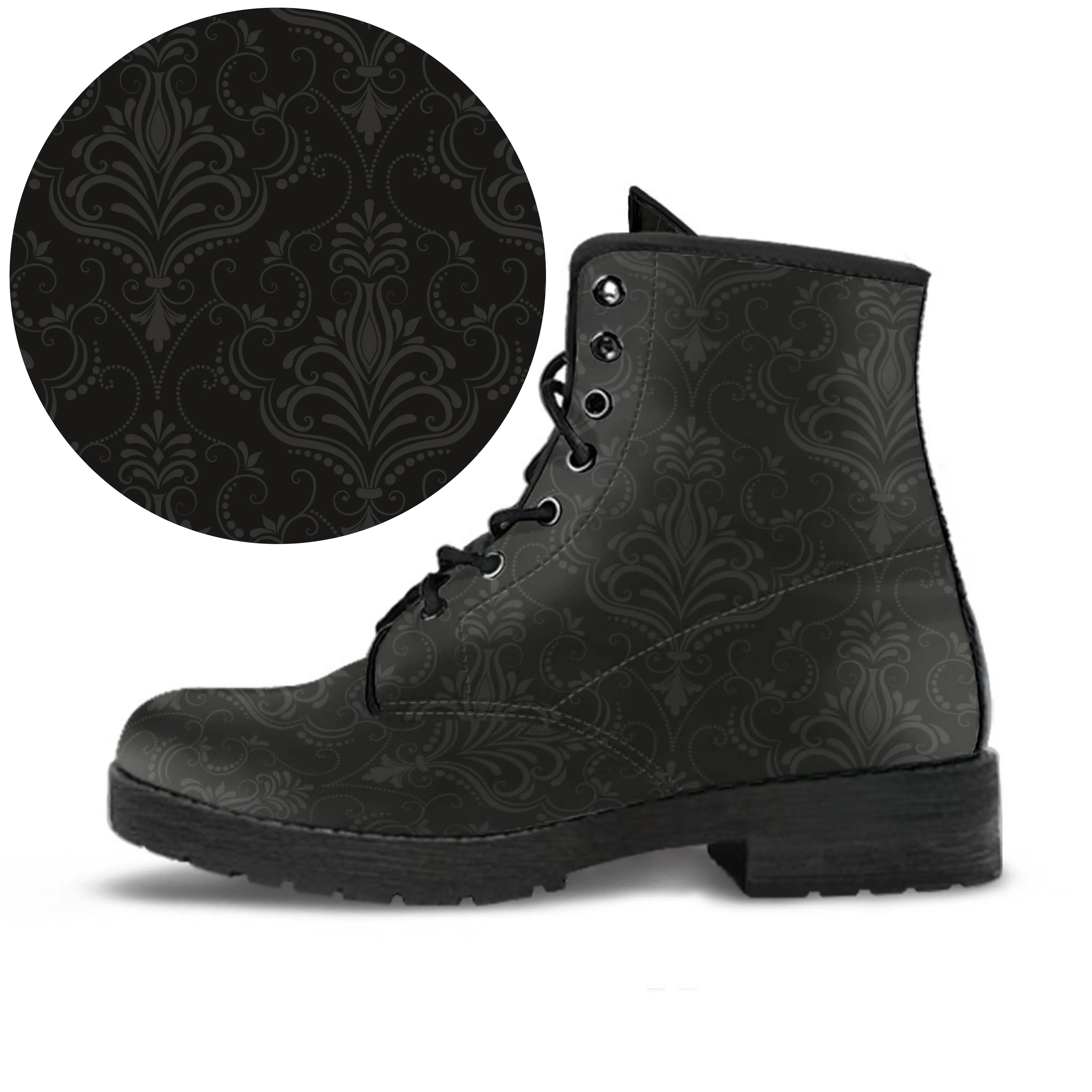Combat Boots - Classic Pattern #113 | Unisex Boots, Custom Shoes, Hippie Boots, 90s Boots, Women's Boots