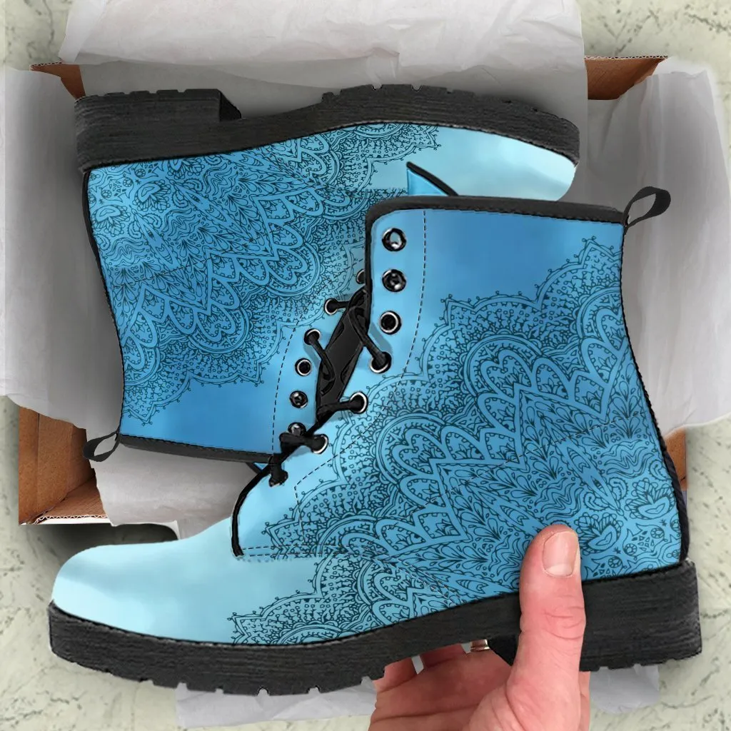 Combat Boots - Mandala Moods | Boho Shoes, Handmade Lace Up Boots, Vegan Leather Lace Up Boots Women, 90s Boots, 2000s Boots, Hipster Boots
