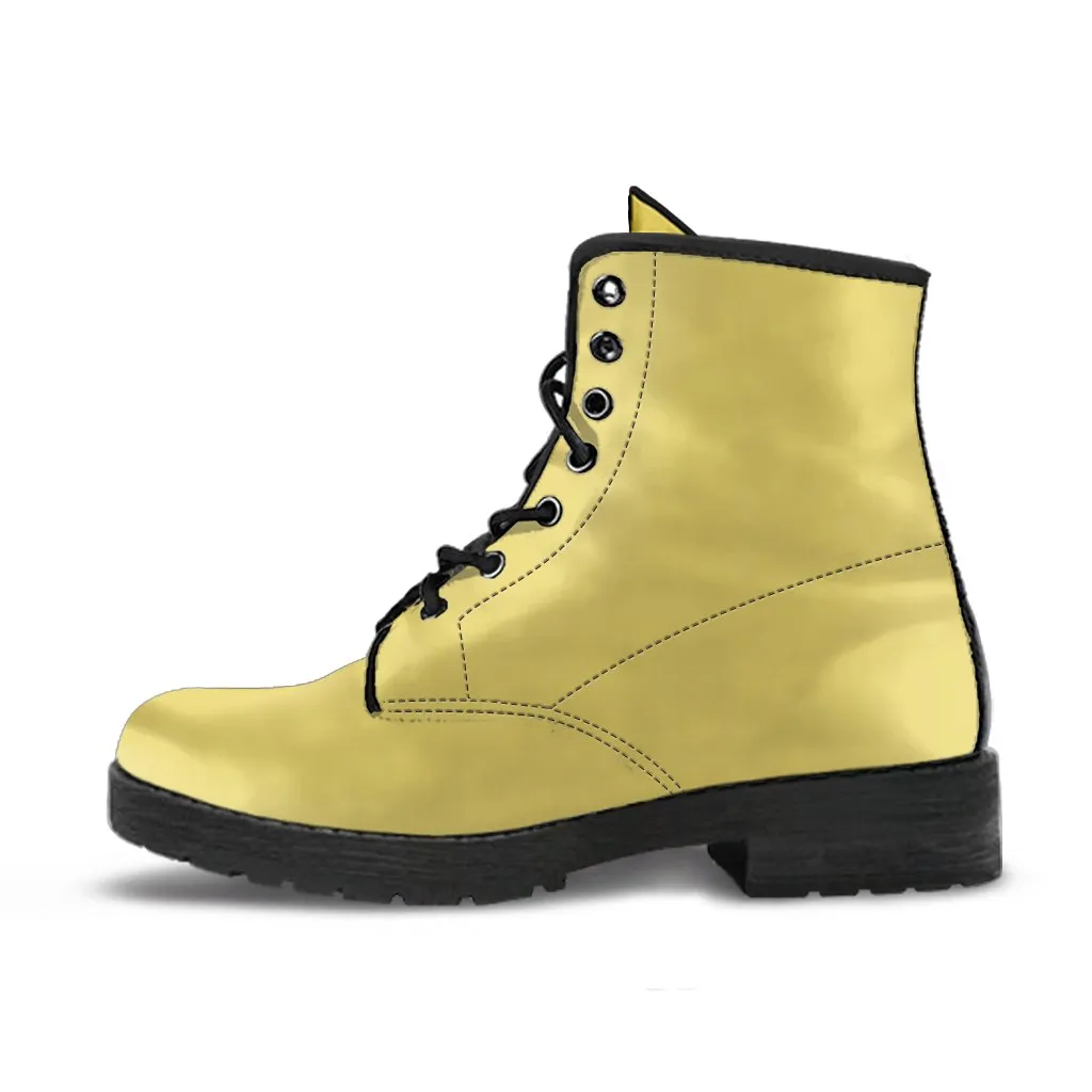 Combat Boots - Yellow Boots | Custom Shoes, Vegan Shoes, 90s Boots, 2000s Boots, Hippie Boots, Combat Boots Men, Boots Men, Women's Boots