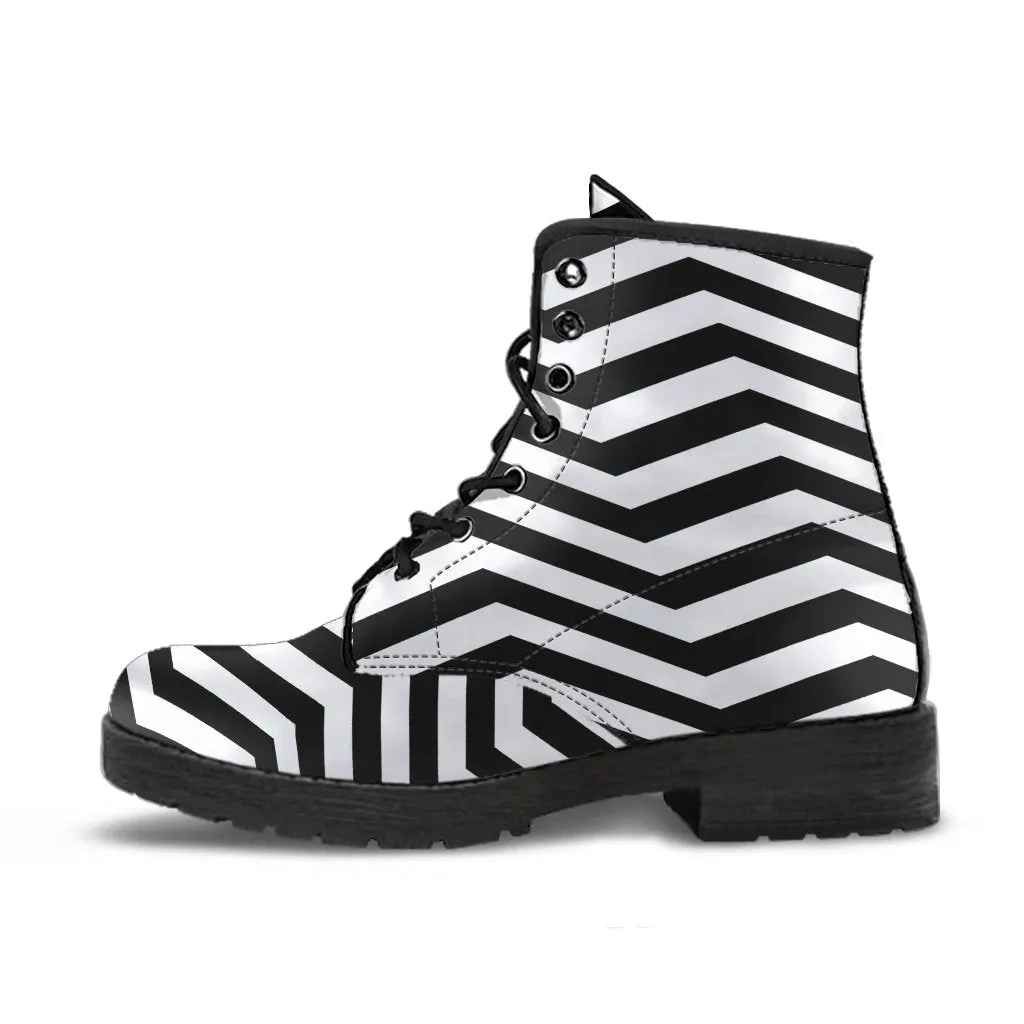 Combat Boots - Zebra Pattern | Boho Shoes, Handmade Lace Up Boots, Vegan Leather Lace Up Boots, 90s Boots, 2000s Boots