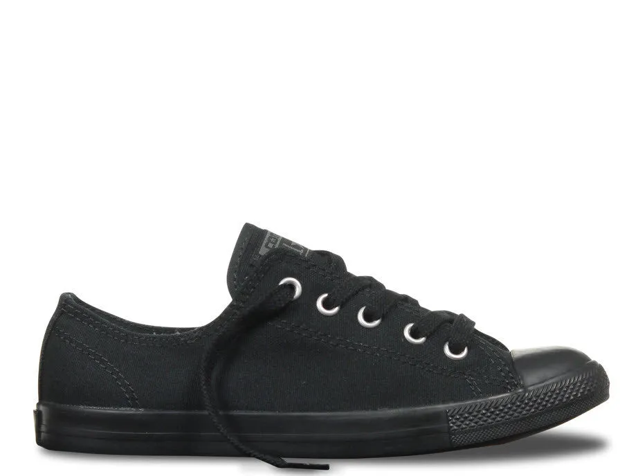 Converse Dainty Black Mono Canvas Silver Eyelets 532354C