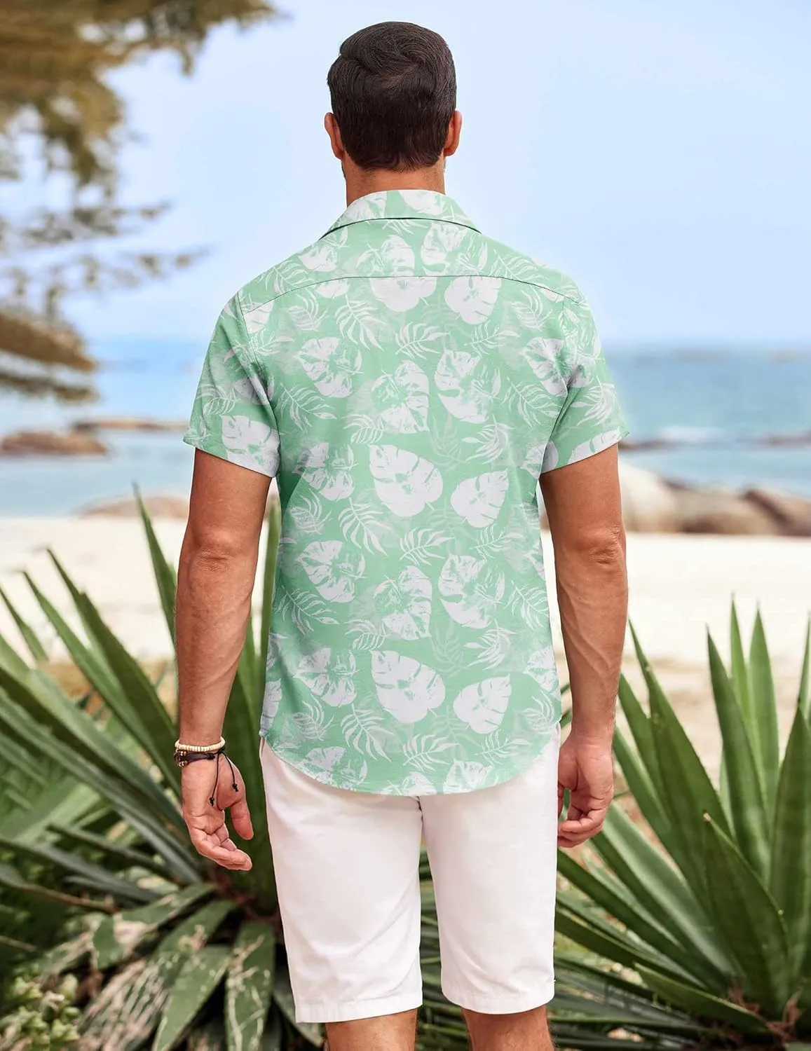 COOFANDY Mens Hawaiian Shirts Short Sleeve Casual Button Down Beach Vacation Summer Shirt