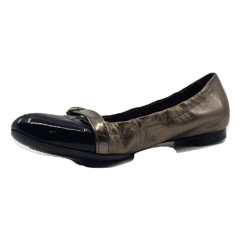 D558152 Black Moon Leather AGL Ballet Flats