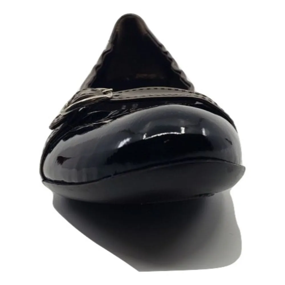 D558152 Black Moon Leather AGL Ballet Flats