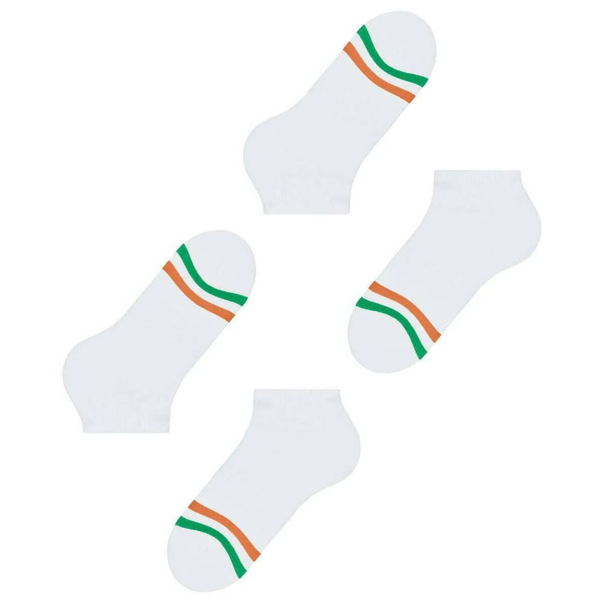Esprit Accent Stripe 2 Pack Sneaker Socks - White-Mix