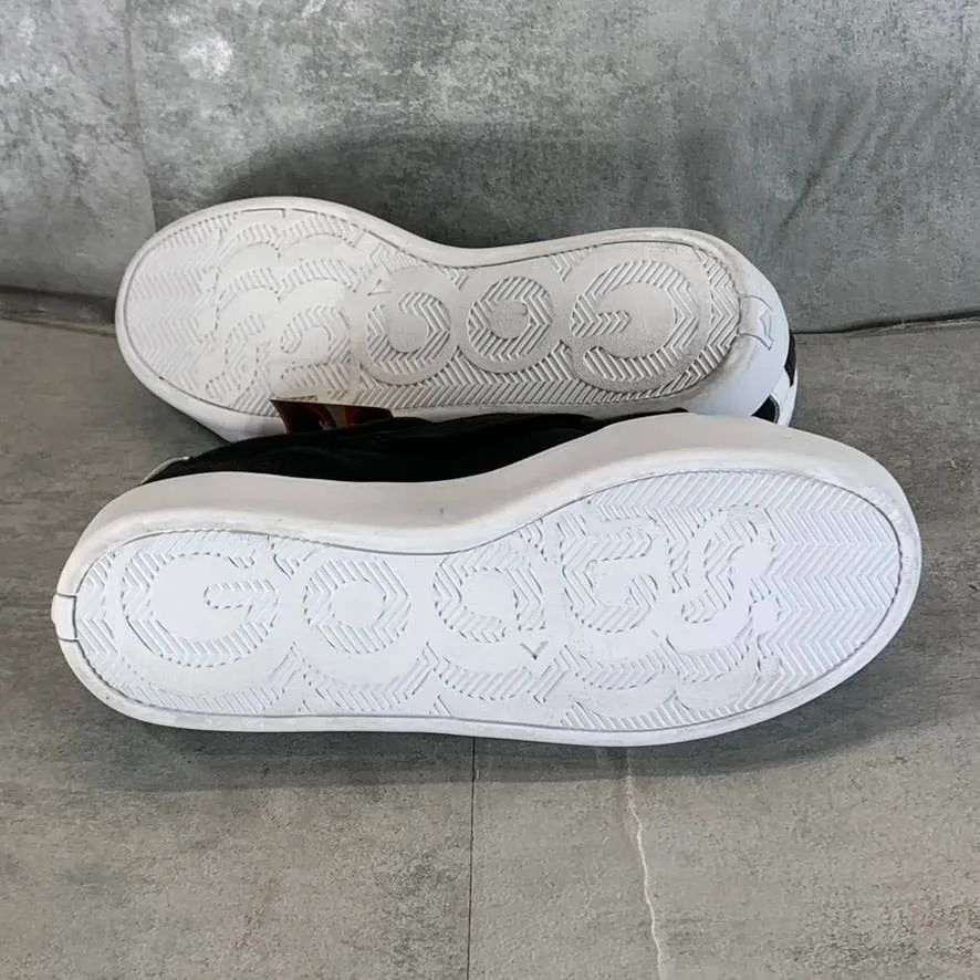 GOATS Women's Black Canvas The 728 Cross Straps Platform Slip-On Sneakers SZ 9