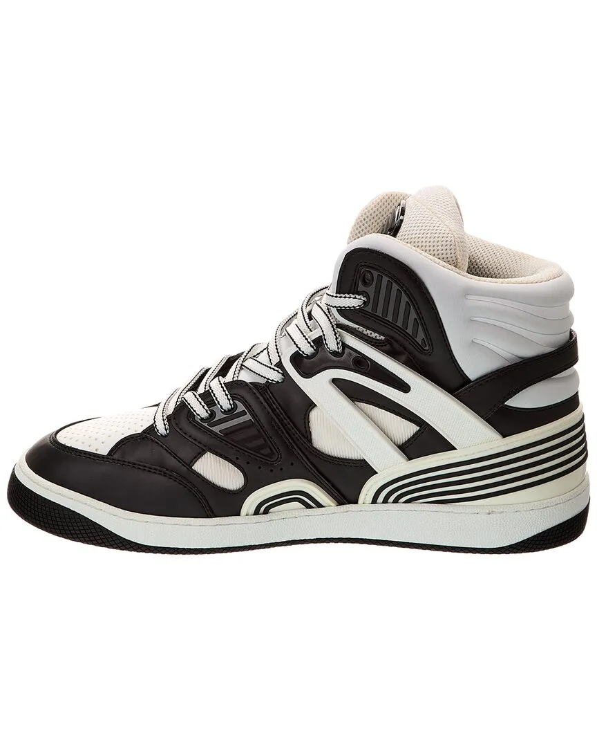 Gucci Canvas & Leather High-Top Sneaker