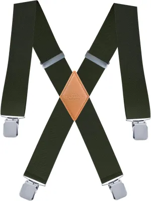 Heavy Duty Mens Suspenders.X-Shaped 2?? Wide Strong Clips Suspenders For Men Women.