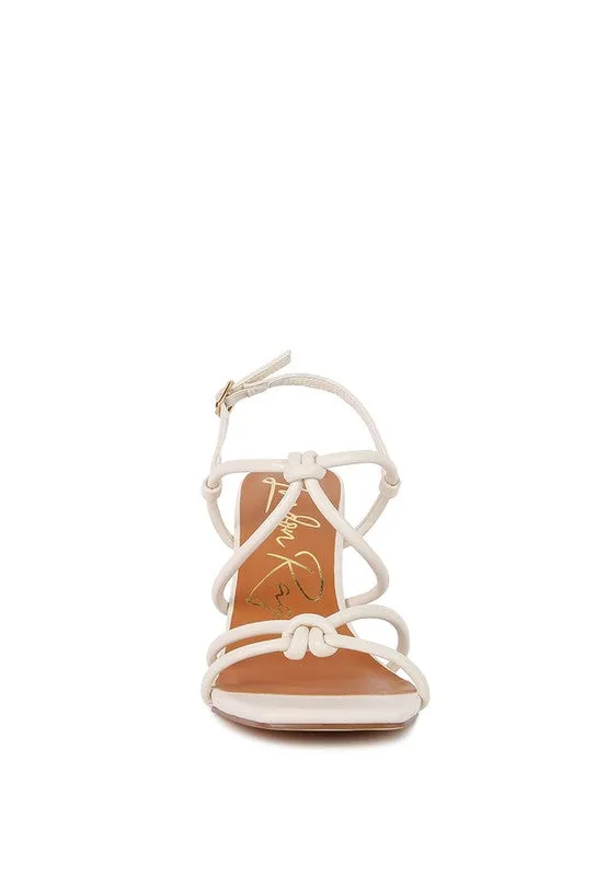KRALOR Knotted Strap Mid Heel Sandals