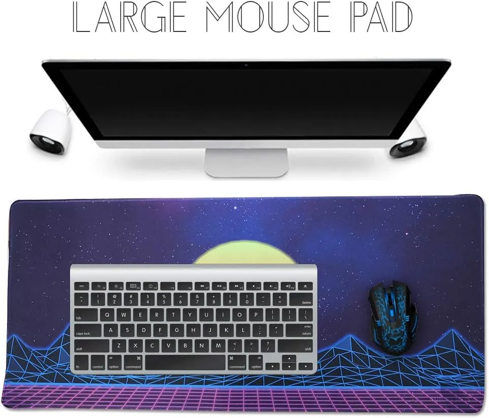 Large Gaming Mouse Pad, Extended XXL Desk Pad & Non-Slip Rubber Mat for Mice and Keyboard with Stitched Edges 90x40 zisesun011
