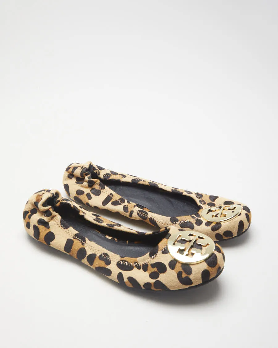 Leopard Print Tory Burch Calf Hair Reva Ballet Flats - 6.5