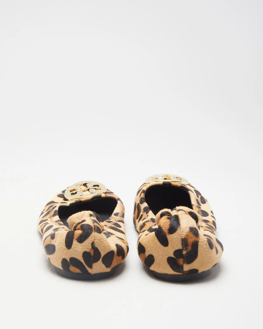 Leopard Print Tory Burch Calf Hair Reva Ballet Flats - 6.5