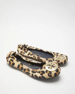 Leopard Print Tory Burch Calf Hair Reva Ballet Flats - 6.5