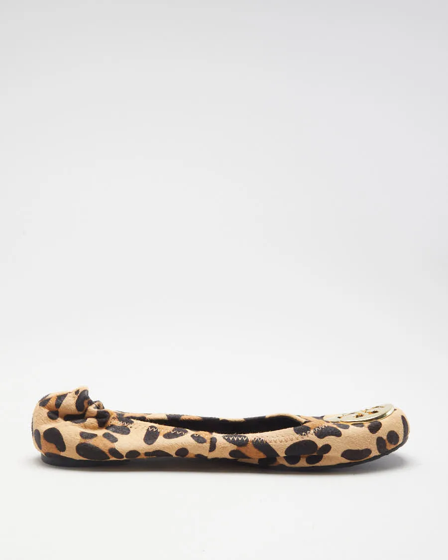 Leopard Print Tory Burch Calf Hair Reva Ballet Flats - 6.5
