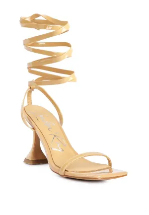 London Rag LEWK Strappy Tie Up Spool Heel Sandals