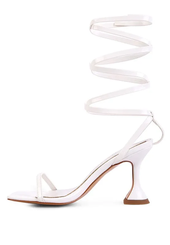 London Rag LEWK Strappy Tie Up Spool Heel Sandals
