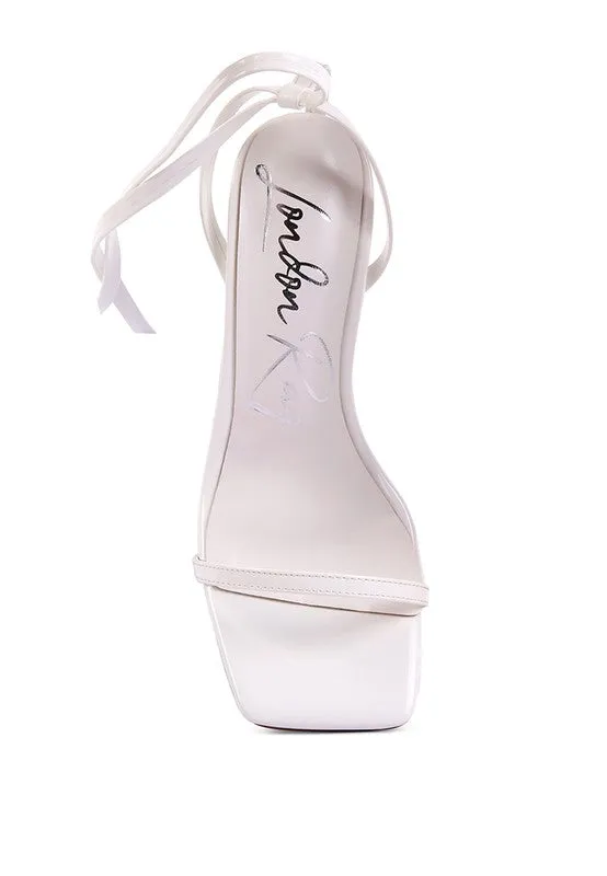 London Rag LEWK Strappy Tie Up Spool Heel Sandals