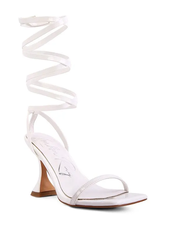 London Rag LEWK Strappy Tie Up Spool Heel Sandals