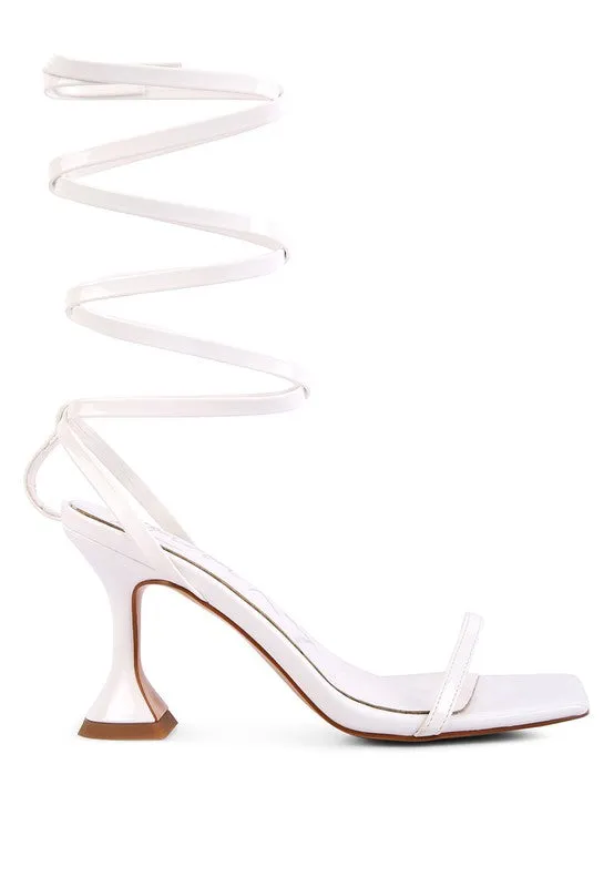 London Rag LEWK Strappy Tie Up Spool Heel Sandals