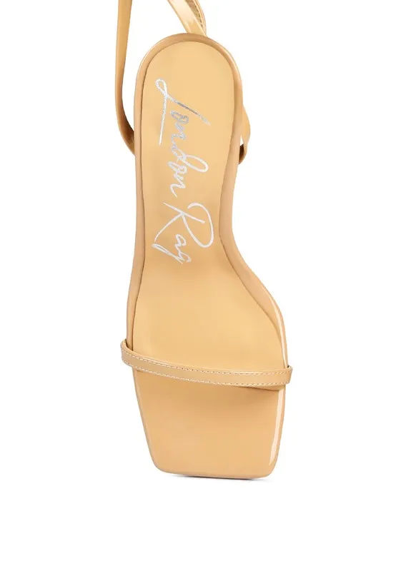 London Rag LEWK Strappy Tie Up Spool Heel Sandals