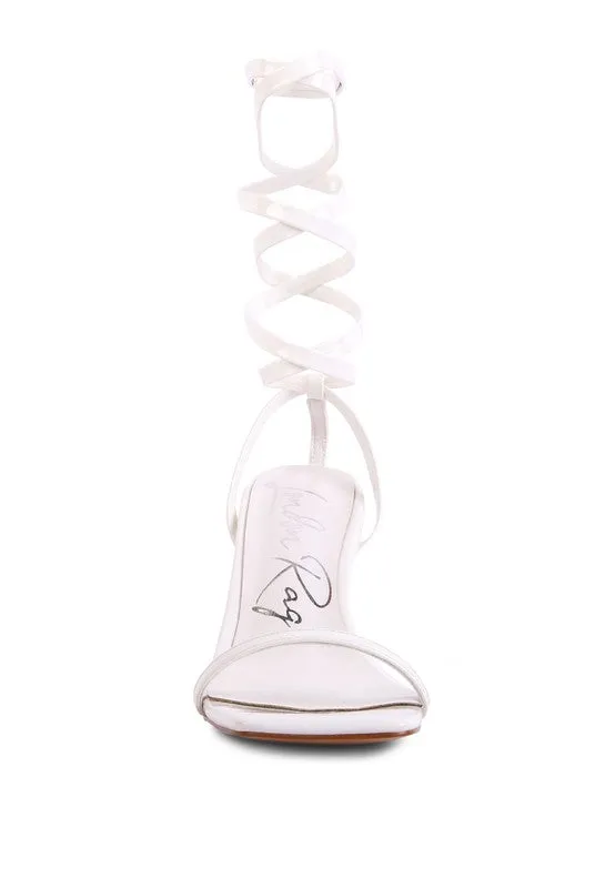 London Rag LEWK Strappy Tie Up Spool Heel Sandals