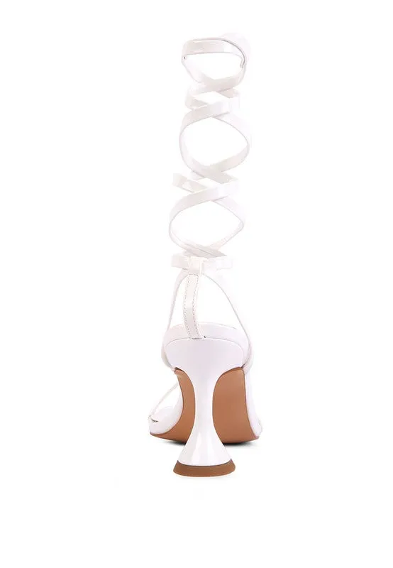 London Rag LEWK Strappy Tie Up Spool Heel Sandals