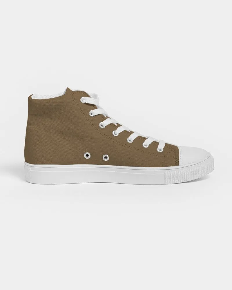 Medium Dark Orange Brown Women's High-top Canvas Sneakers | Women's | Medium Dark Pastel Orange Brown | C0M30Y60K60