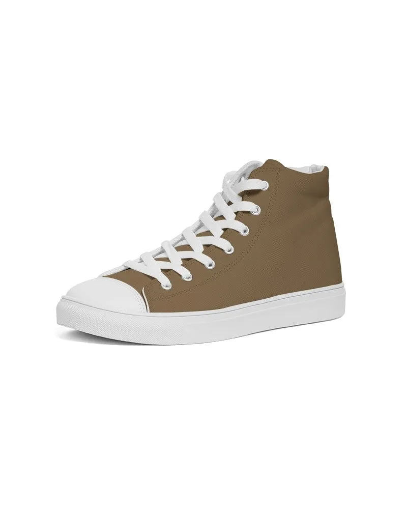 Medium Dark Orange Brown Women's High-top Canvas Sneakers | Women's | Medium Dark Pastel Orange Brown | C0M30Y60K60