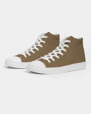 Medium Dark Orange Brown Women's High-top Canvas Sneakers | Women's | Medium Dark Pastel Orange Brown | C0M30Y60K60