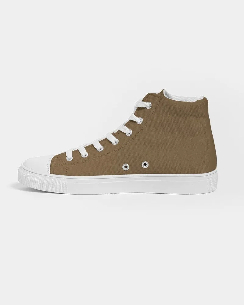 Medium Dark Orange Brown Women's High-top Canvas Sneakers | Women's | Medium Dark Pastel Orange Brown | C0M30Y60K60