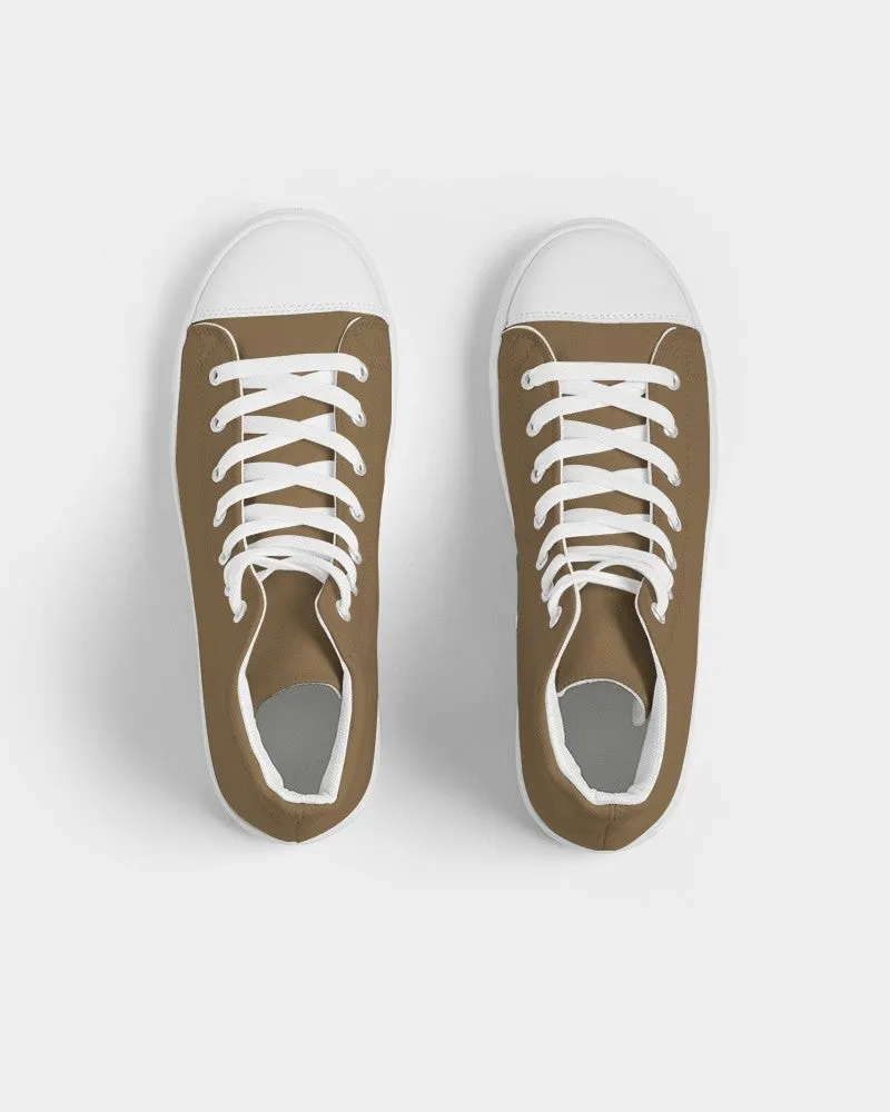 Medium Dark Orange Brown Women's High-top Canvas Sneakers | Women's | Medium Dark Pastel Orange Brown | C0M30Y60K60
