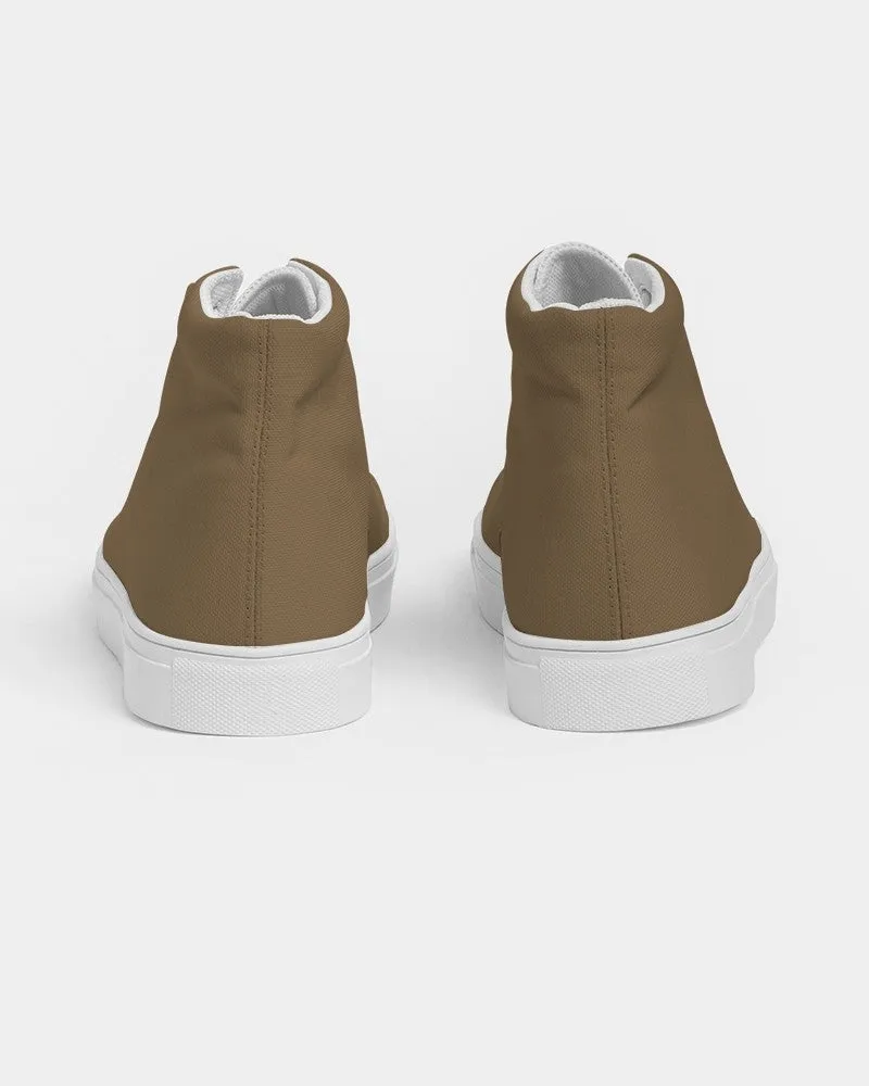 Medium Dark Orange Brown Women's High-top Canvas Sneakers | Women's | Medium Dark Pastel Orange Brown | C0M30Y60K60