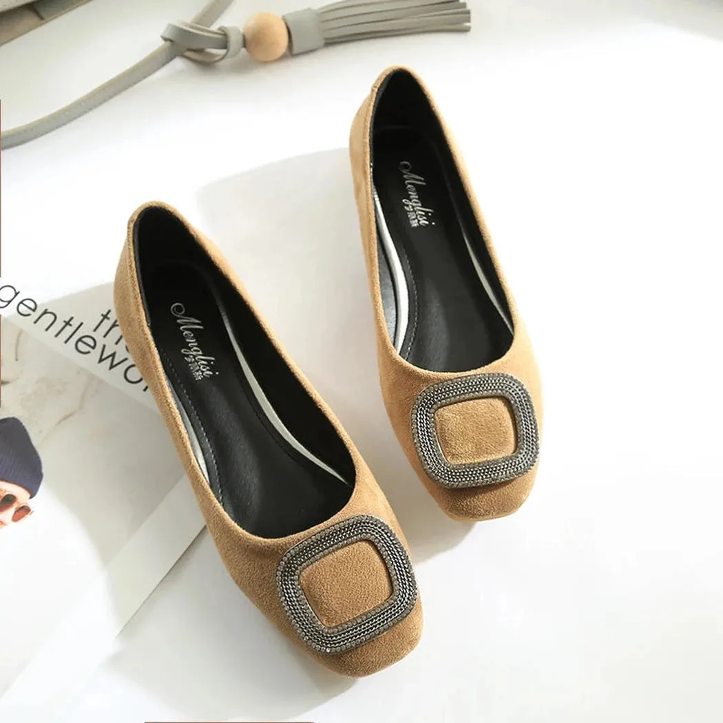 Merendy Taspeh square toe Slip-on Leather Jewel-embellished Extra wide fit ballet flats