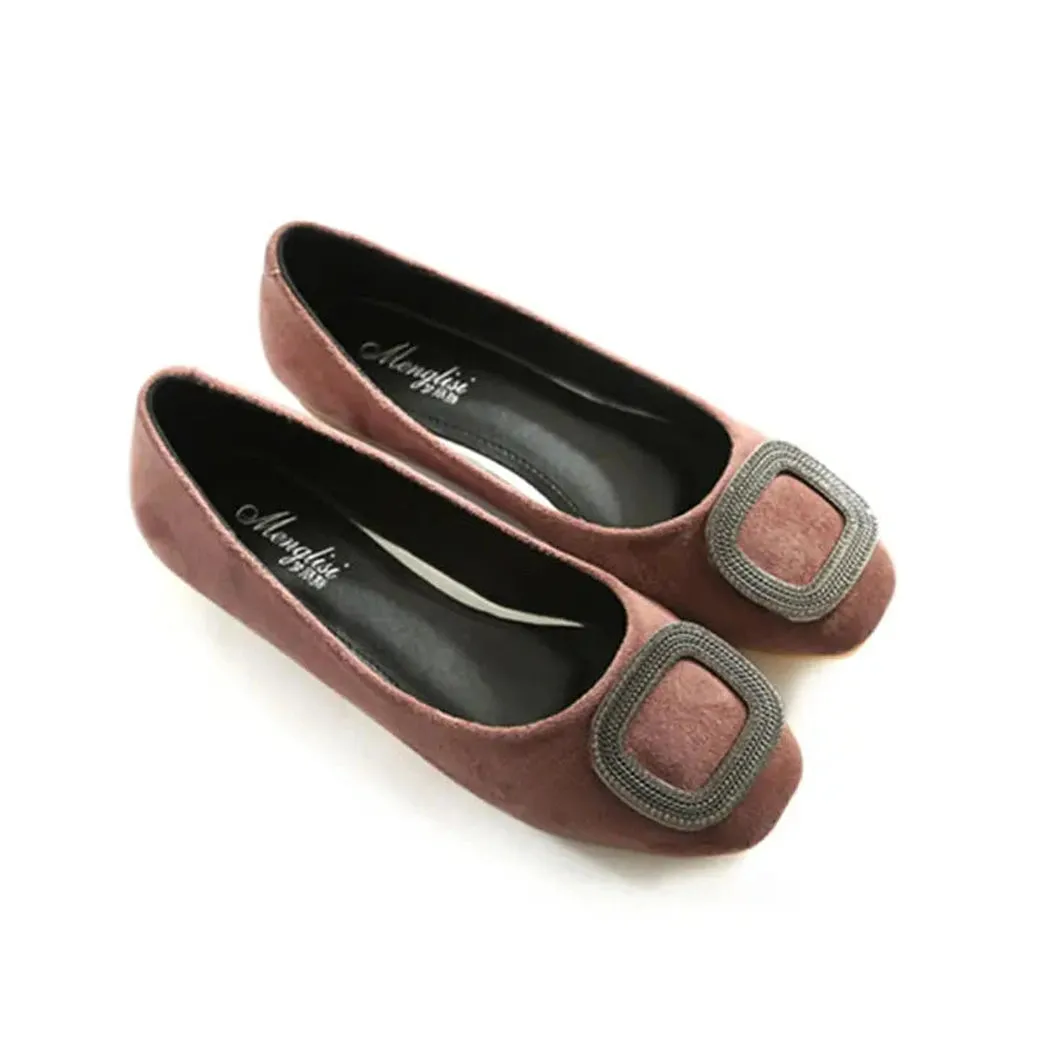 Merendy Taspeh square toe Slip-on Leather Jewel-embellished Extra wide fit ballet flats