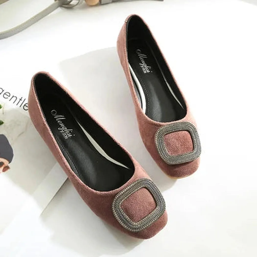Merendy Taspeh square toe Slip-on Leather Jewel-embellished Extra wide fit ballet flats
